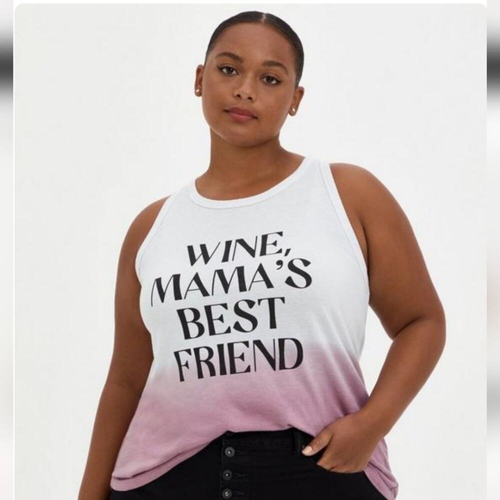 Torrid Classic Fit High Neck Tank - Wine Friend Dip-Dye Mauve Size 00/10 NWT